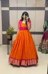 Ajd 8147 Jacquard Weaving Work Gown With Collections Best Wholesale Shop In Surat
